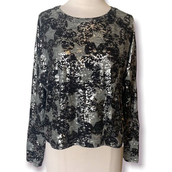 NWOT Terez Foil Star-Print Cropped Pullover Sweater sz XS - Picture 9 of 10